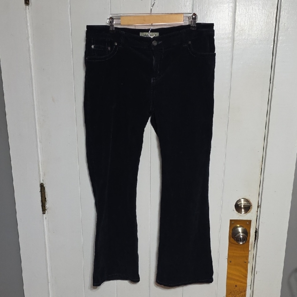 Tyte Womens/Juniors Corduroy Pants Navy Flare Embellished Pockets Sz 17 GUC READ
